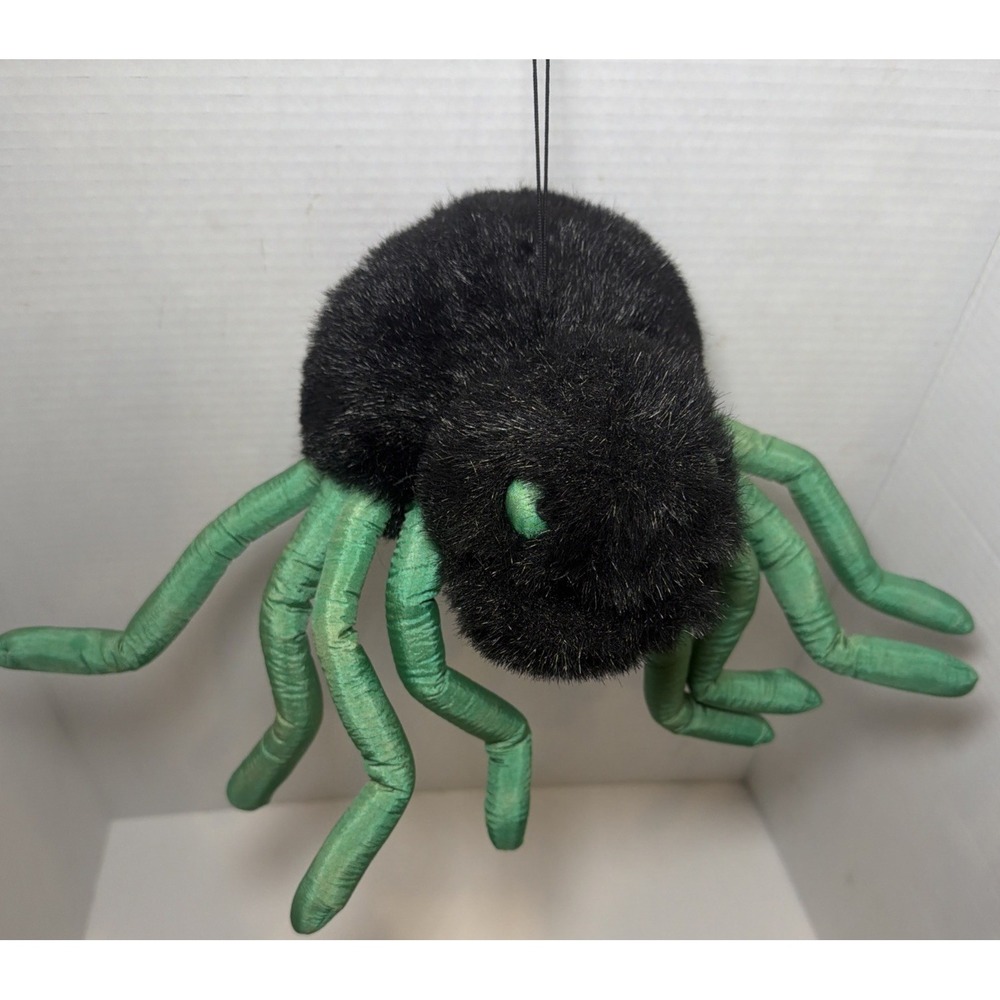 1993 International Silver Co. Fuzzy Spider Hanging Plush Stuffed Halloween Decor